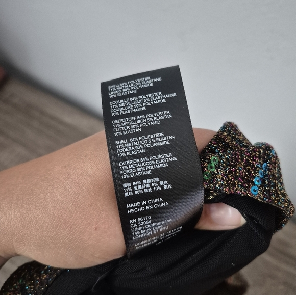 Urban Outfitters Gemma Sparkley Halter Neck Tie Body Con Cut Out Mini Dress - Picture 10 of 10